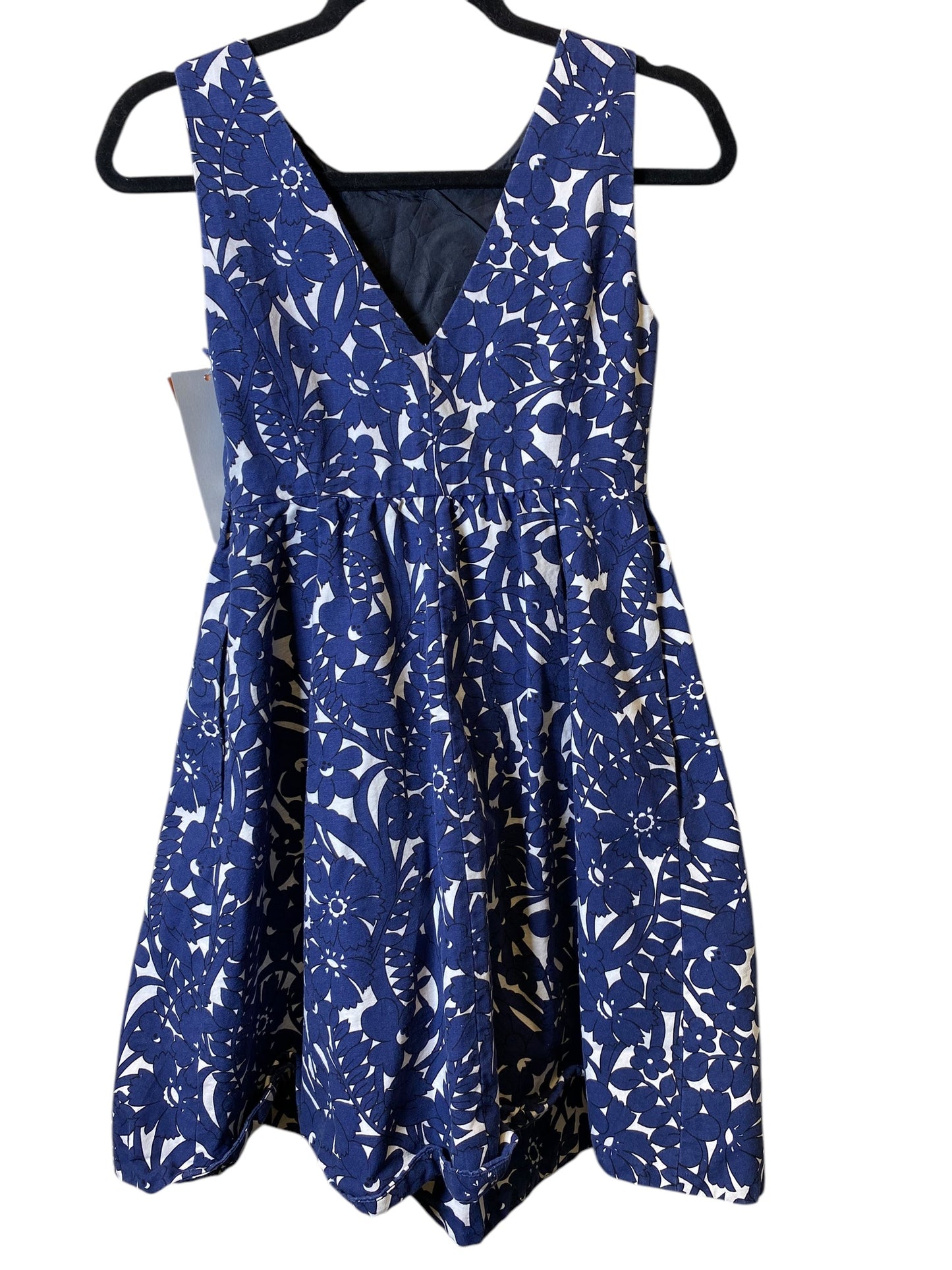 Dress Casual Midi By Zara In Blue & White, Size: Xs