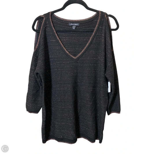 Top 3/4 Sleeve By Roz And Ali In Black & Gold, Size: M