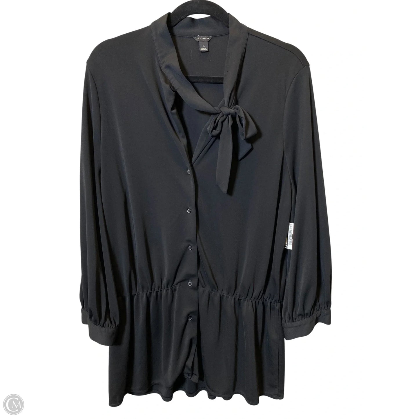 Blouse Long Sleeve By Ann Taylor In Black, Size: Xl