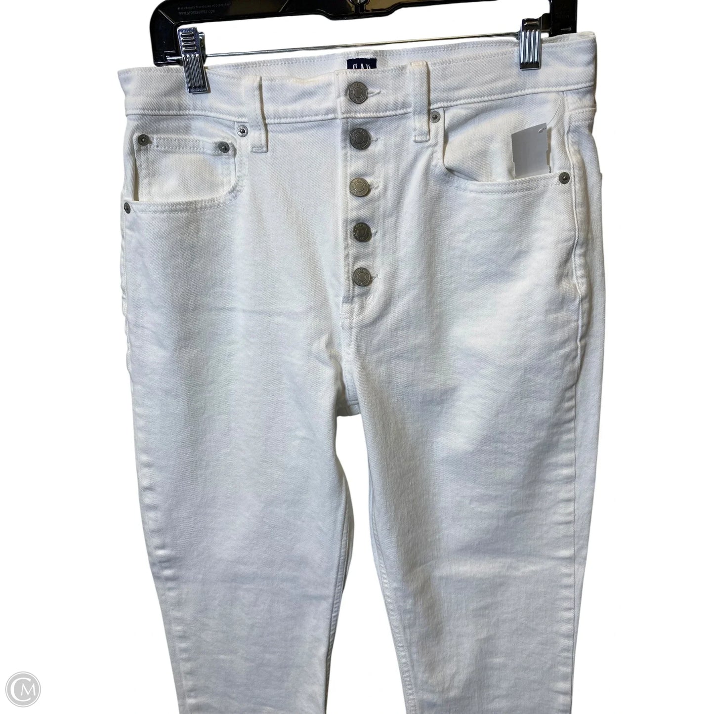 Jeans Skinny By Gap In White, Size: 12