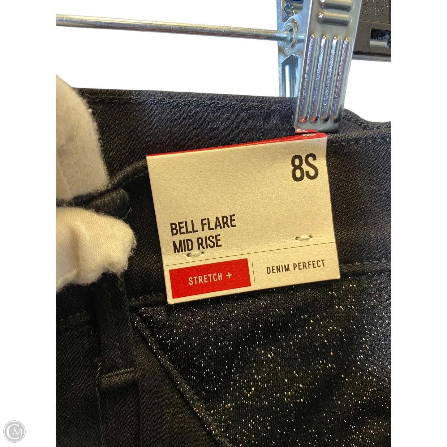 Jeans Flared By Express In Black & Silver, Size: 8