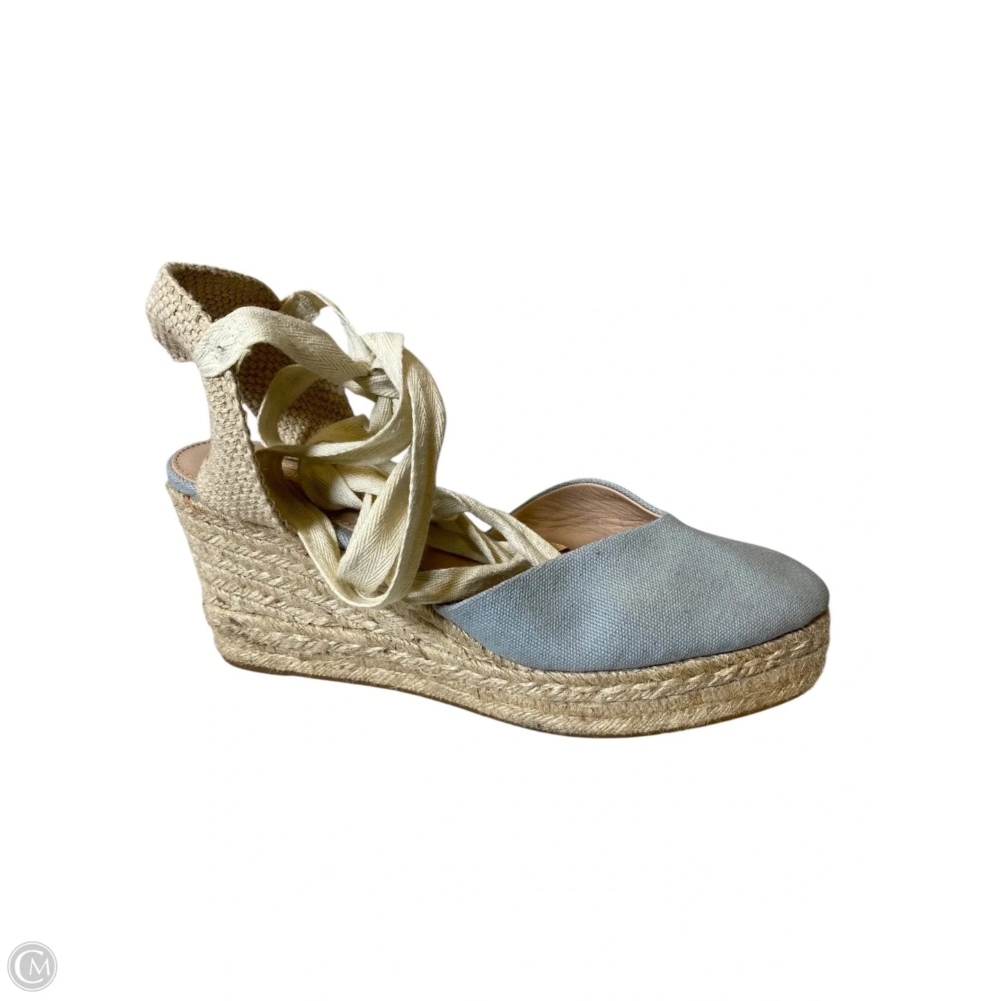 Shoes Heels Wedge By Antonio Melani In Blue & Cream, Size: 9