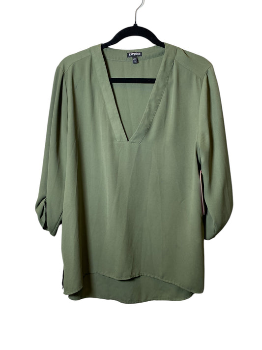 Top Long Sleeve By Mossimo In Green, Size: S