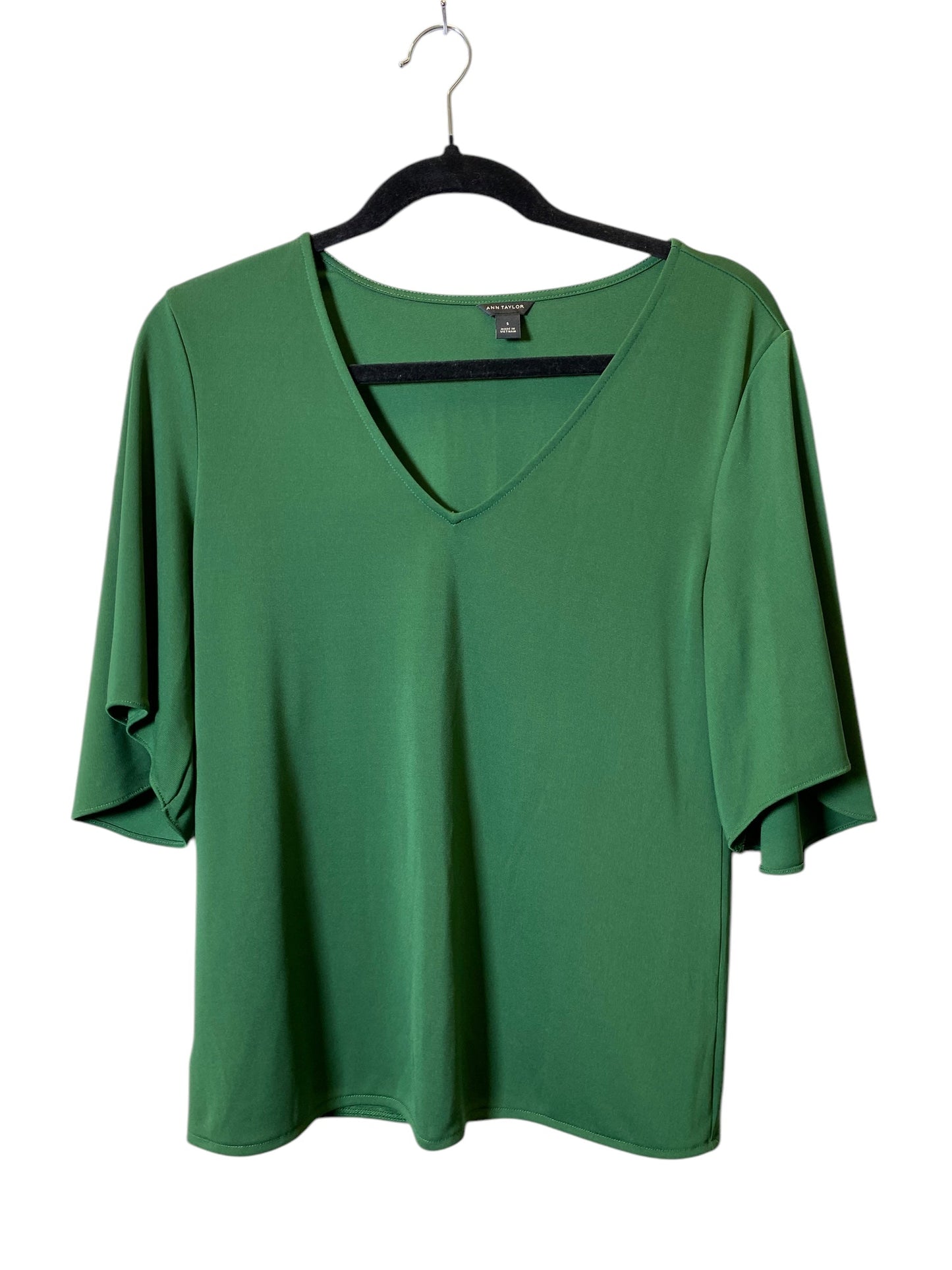 Top Long Sleeve By Ann Taylor In Green, Size: S