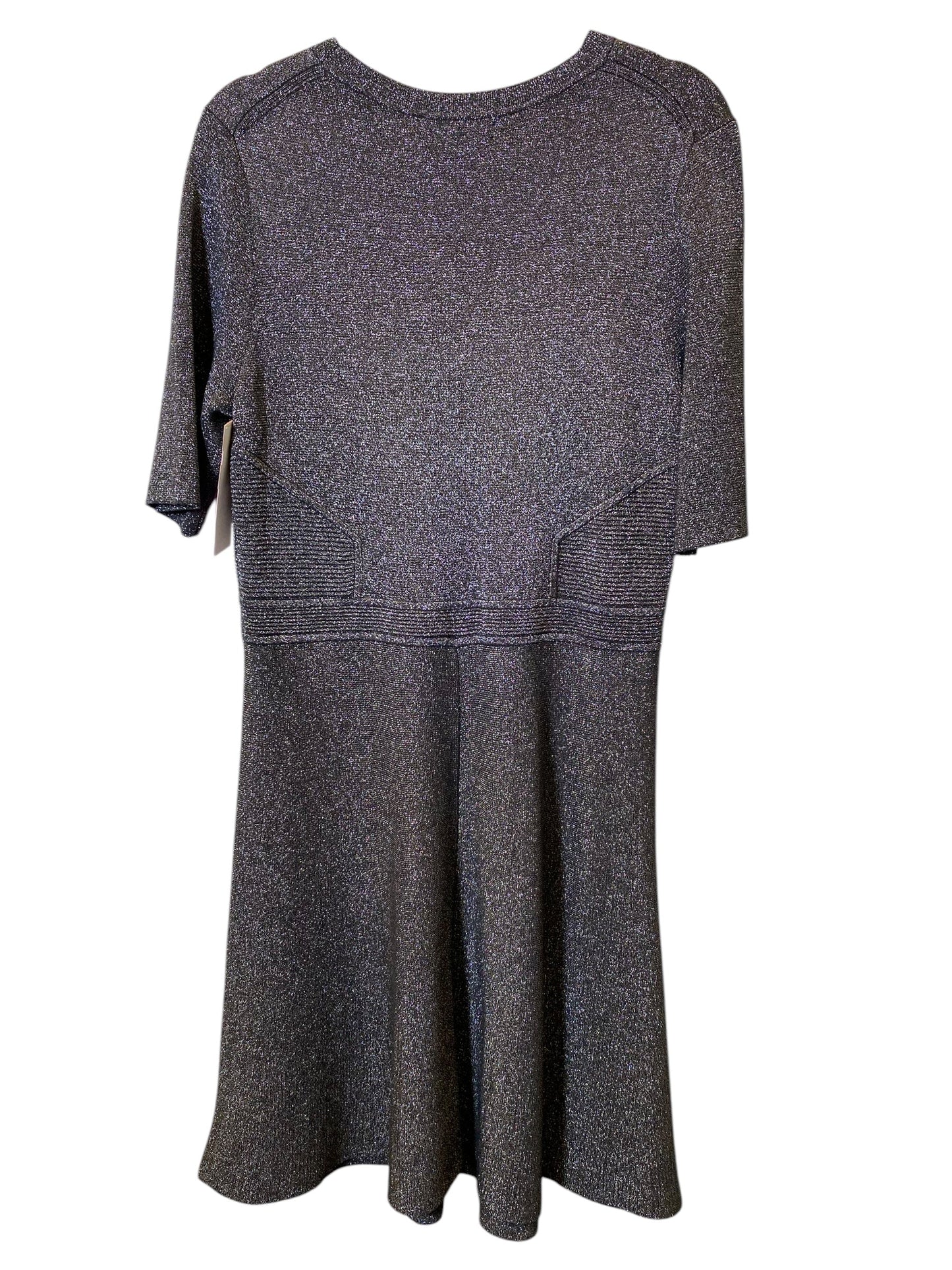 Dress Casual Midi By Banana Republic In Black & Silver, Size: Xl