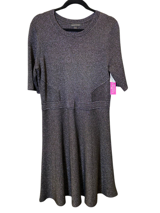 Dress Casual Midi By Banana Republic In Black & Silver, Size: Xl