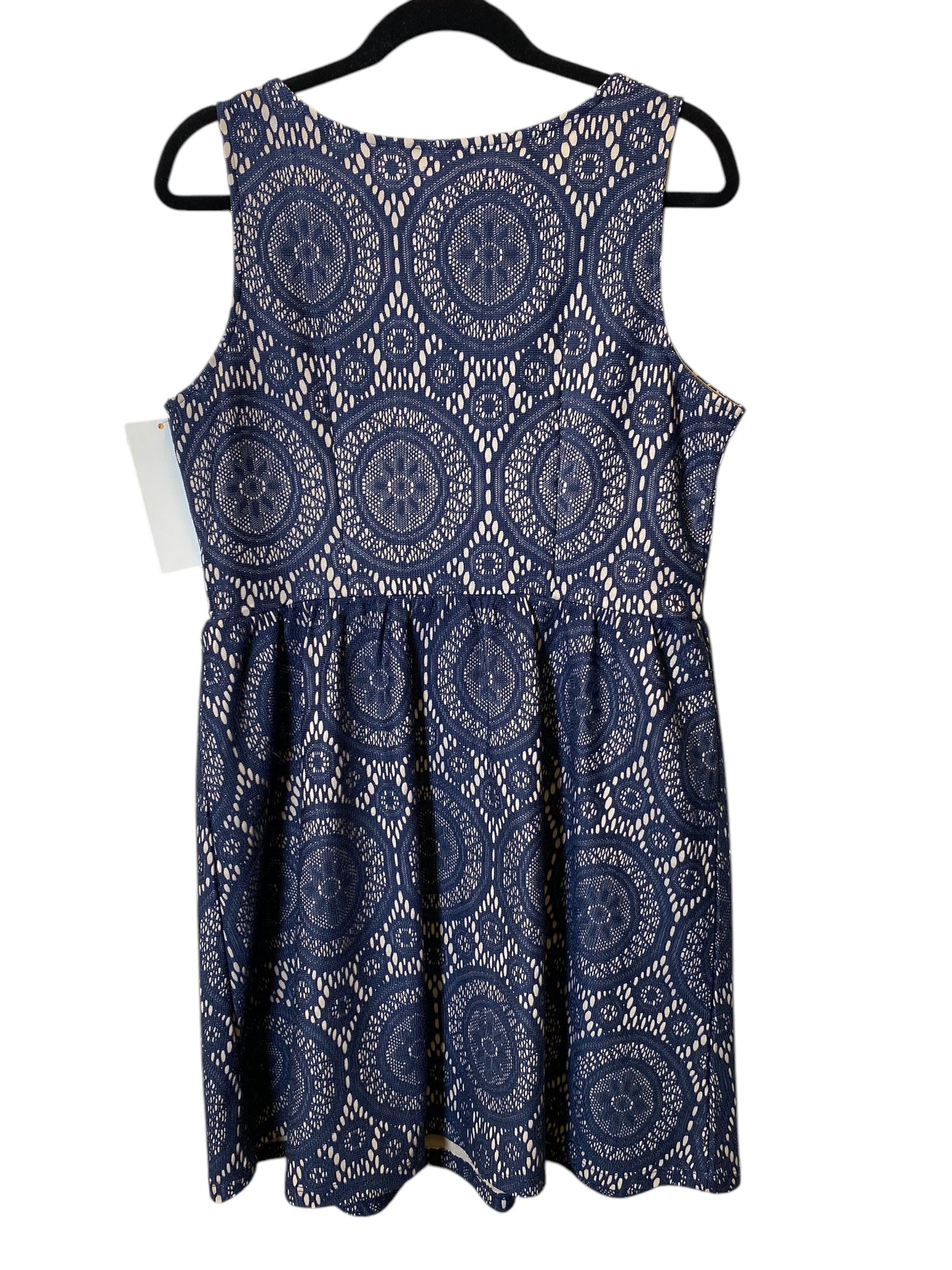 Dress Casual Midi By Tacera In Blue & Tan, Size: L