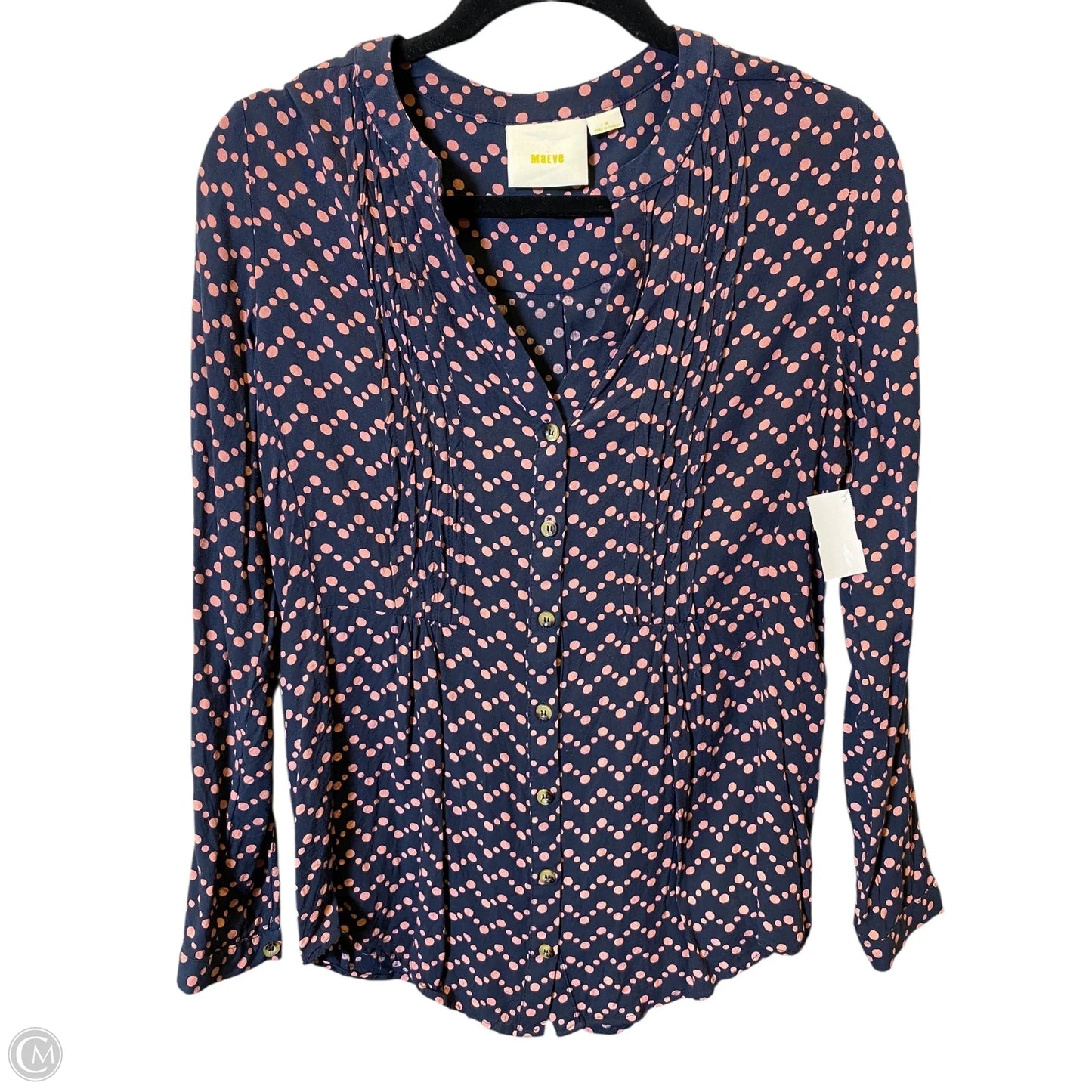 Top Long Sleeve By Maeve In Blue & Pink, Size: M