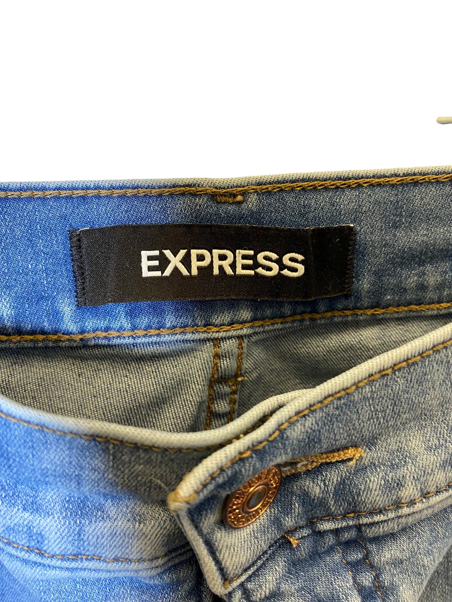 Jeans Straight By Express In Blue Denim, Size: 16