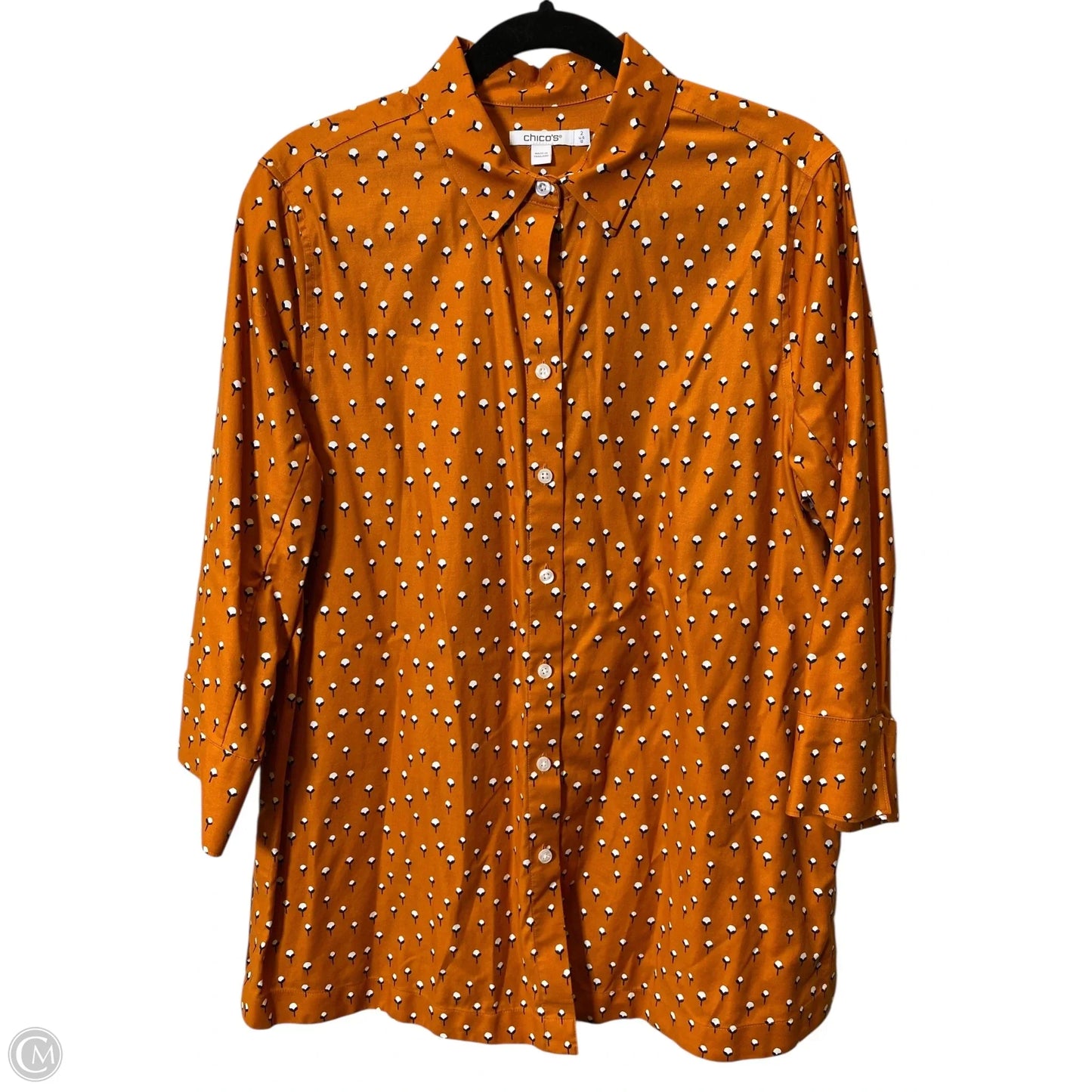 Blouse 3/4 Sleeve By Chicos In Multi-colored, Size: 12