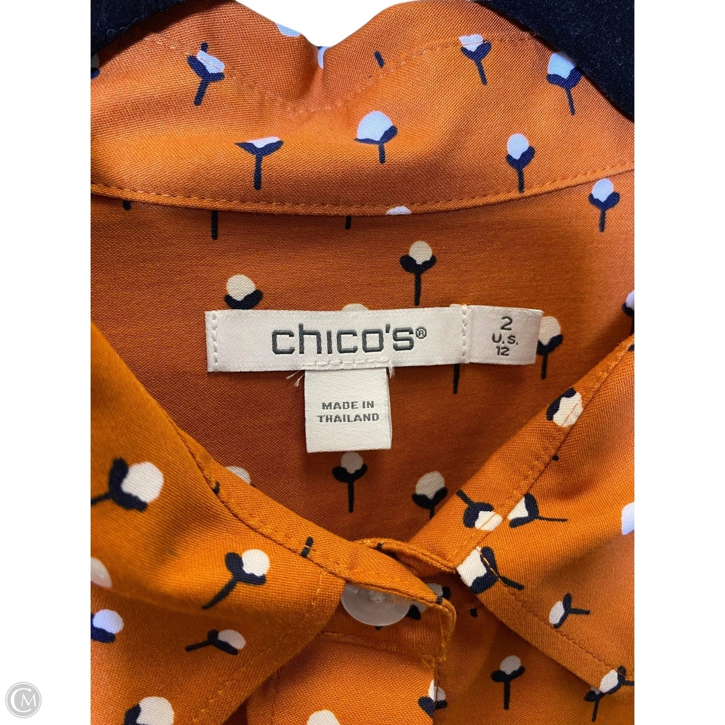 Blouse 3/4 Sleeve By Chicos In Multi-colored, Size: 12