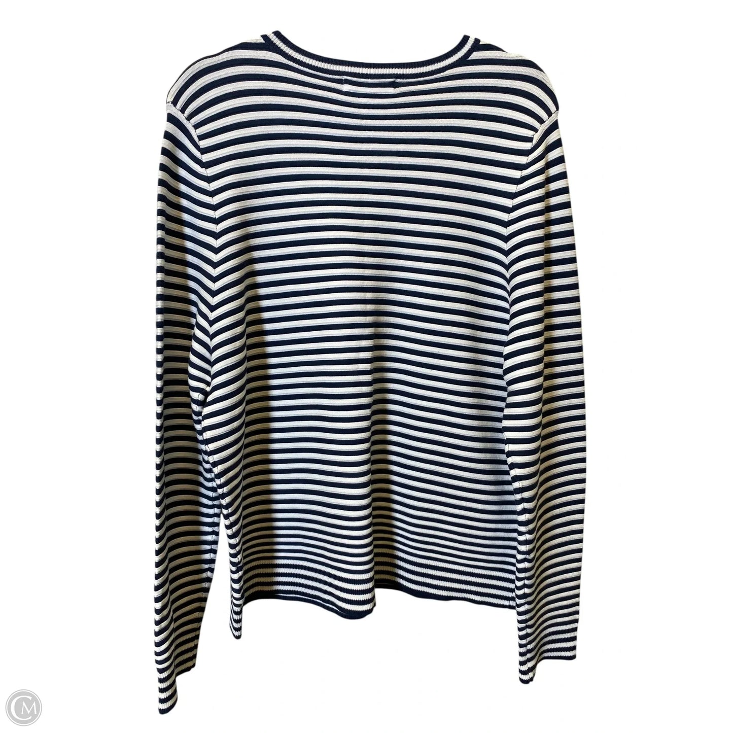 Sweater By Liz Claiborne In Blue & White, Size: Xl