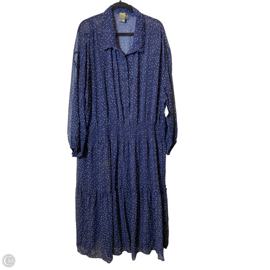 Dress Casual Maxi By Taylor In Blue & White, Size: 24W