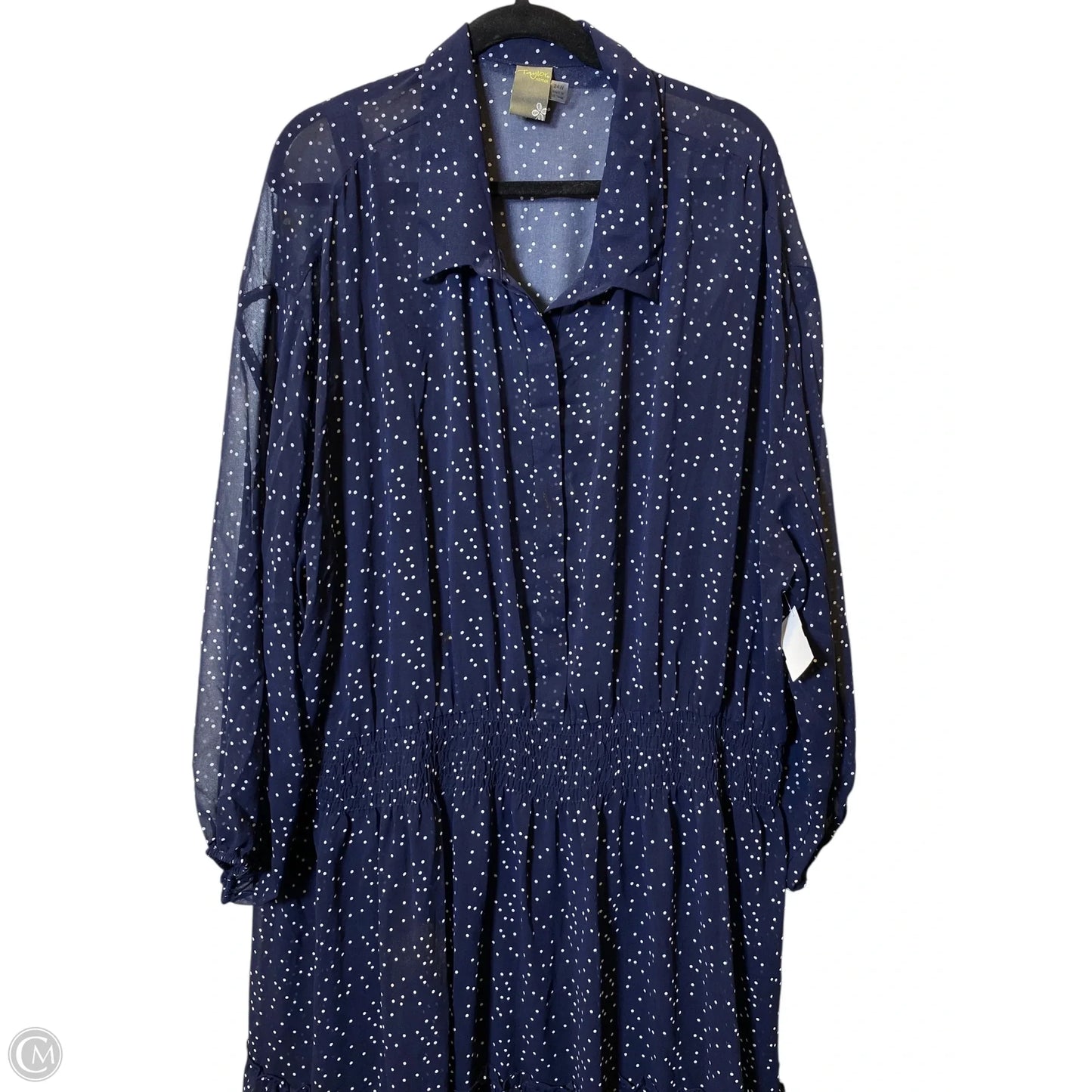 Dress Casual Maxi By Taylor In Blue & White, Size: 24W