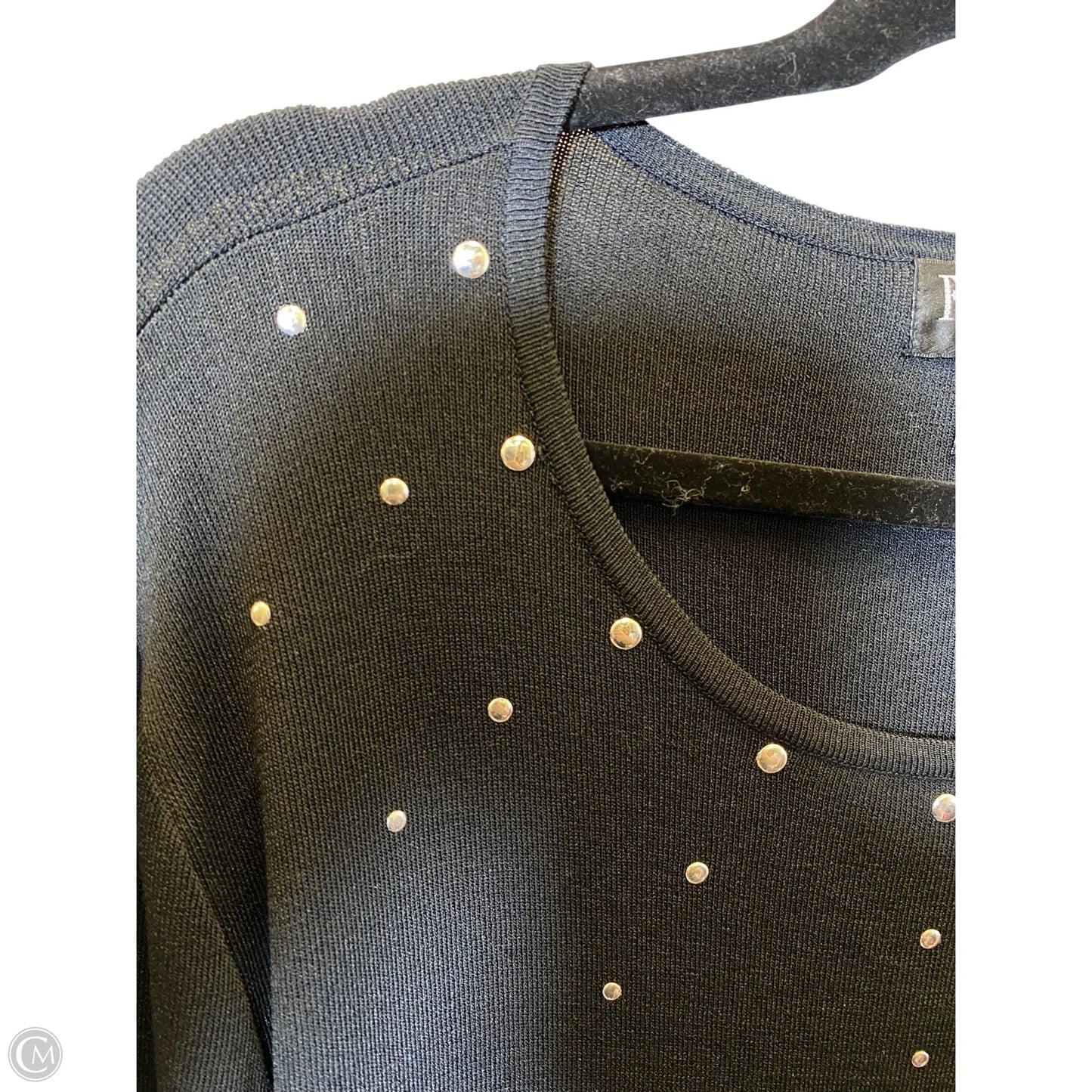 Top Long Sleeve By Finity In Black & Silver, Size: 2x