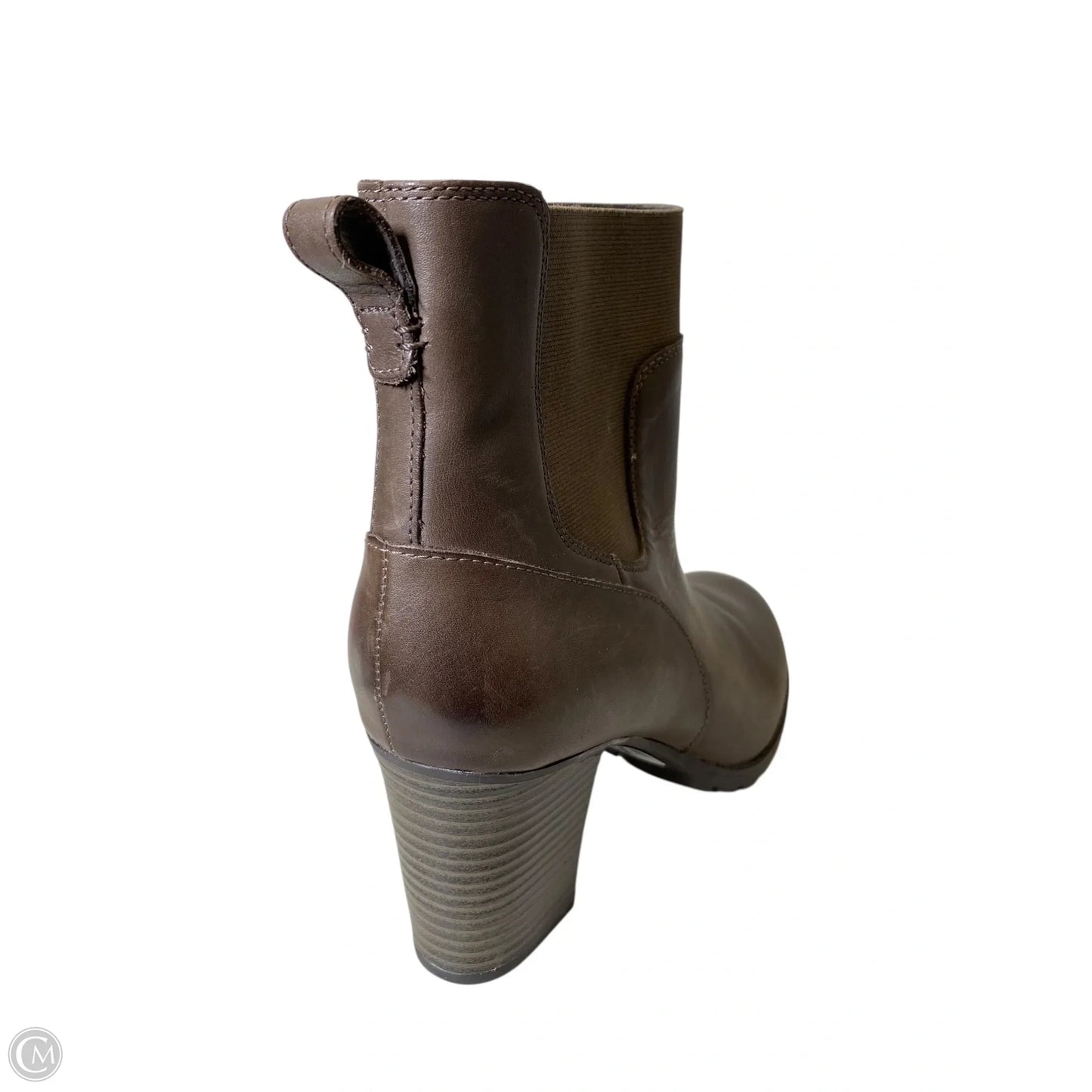 Boots Ankle Heels By Clarks In Brown, Size: 10