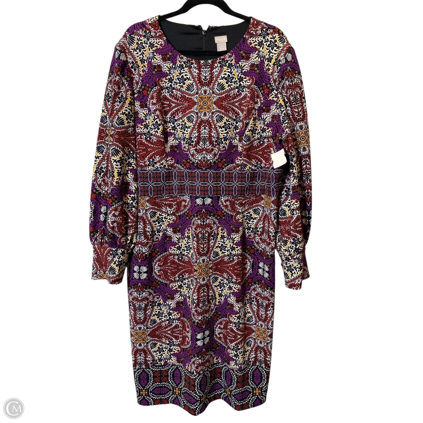 Dress Casual Midi By Chicos In Multi-colored, Size: Xl