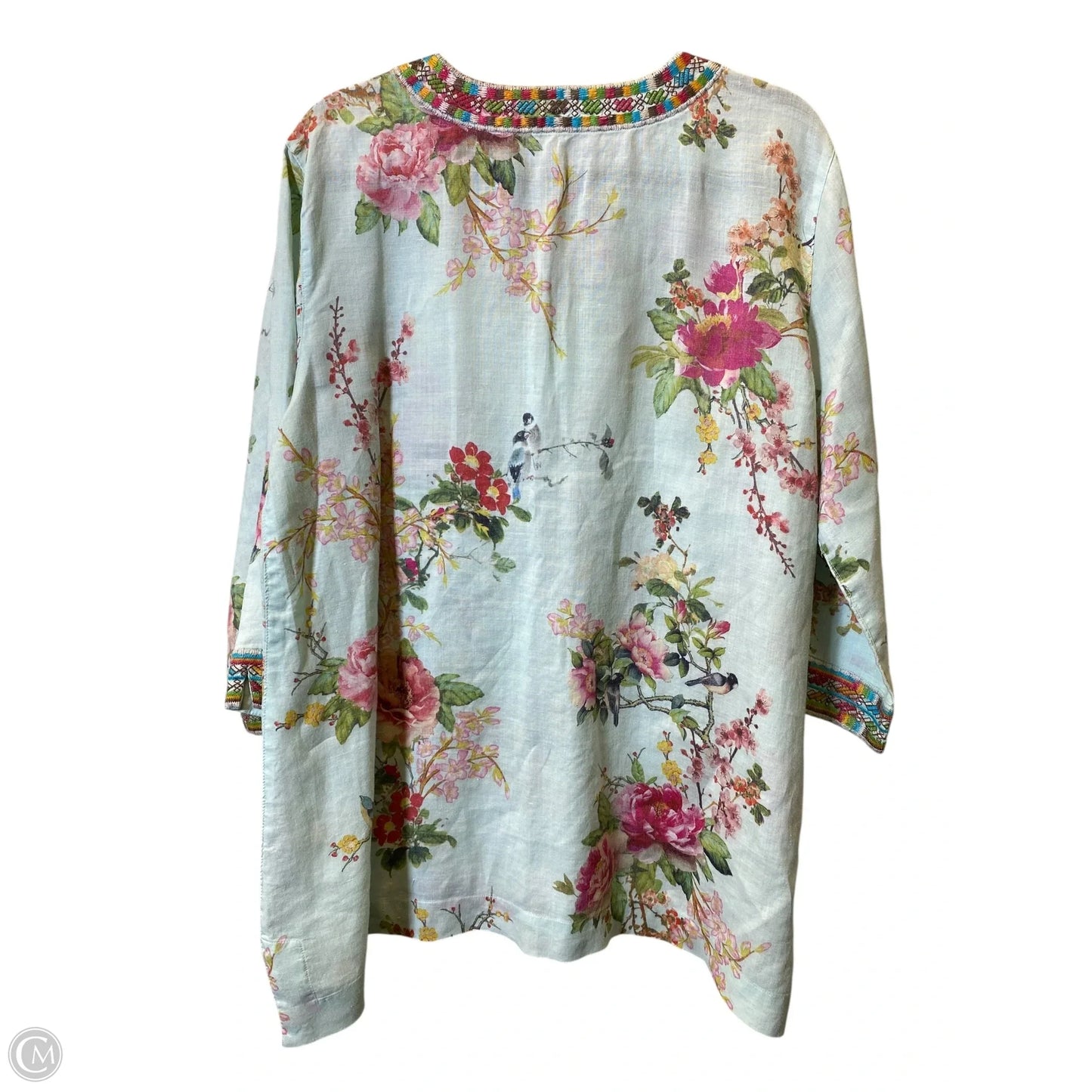 Top 3/4 Sleeve By John Mark In Multi-colored, Size: L