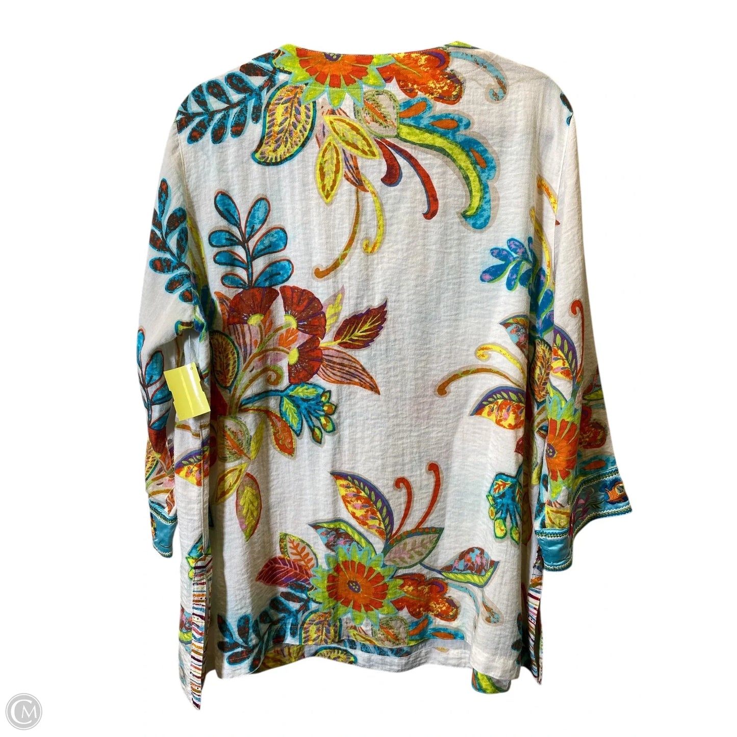 Top 3/4 Sleeve By John Mark In Multi-colored, Size: L