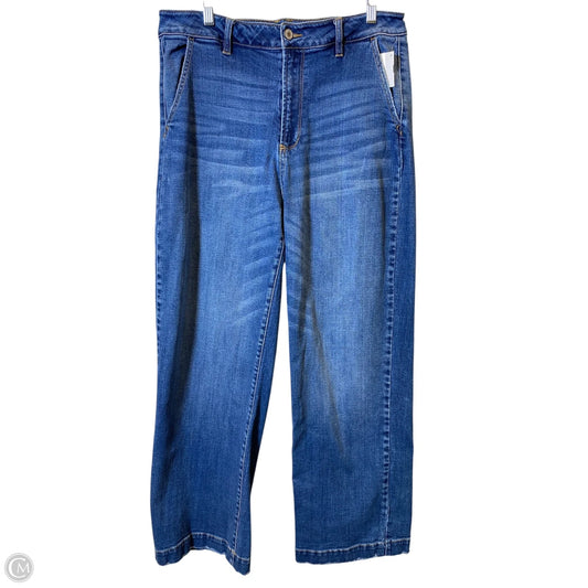 Jeans Wide Leg By Kancan In Blue Denim, Size: 14
