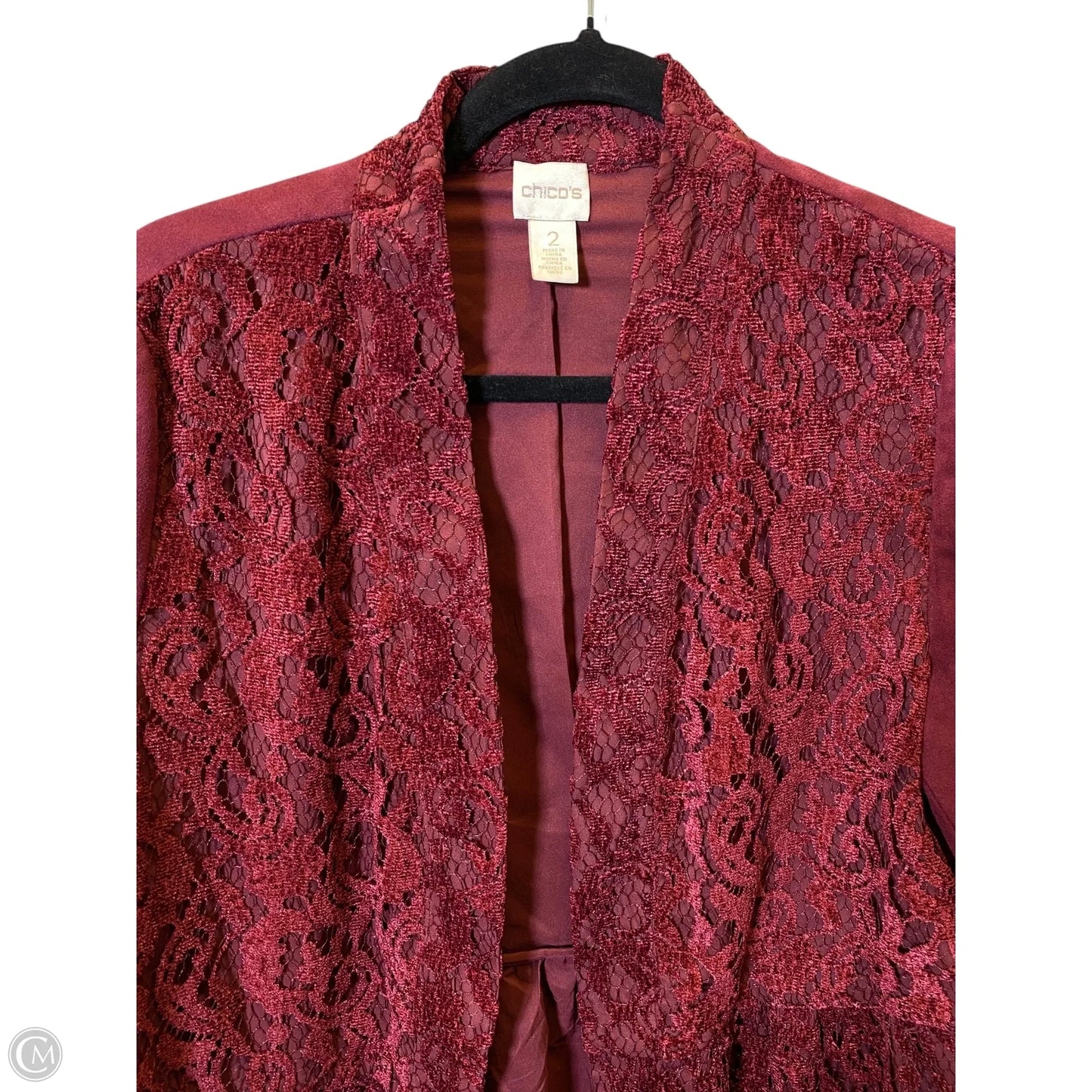 Jacket Other By Chicos In Maroon, Size: L