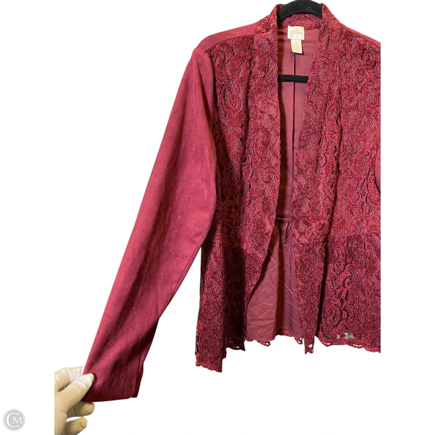 Jacket Other By Chicos In Maroon, Size: L