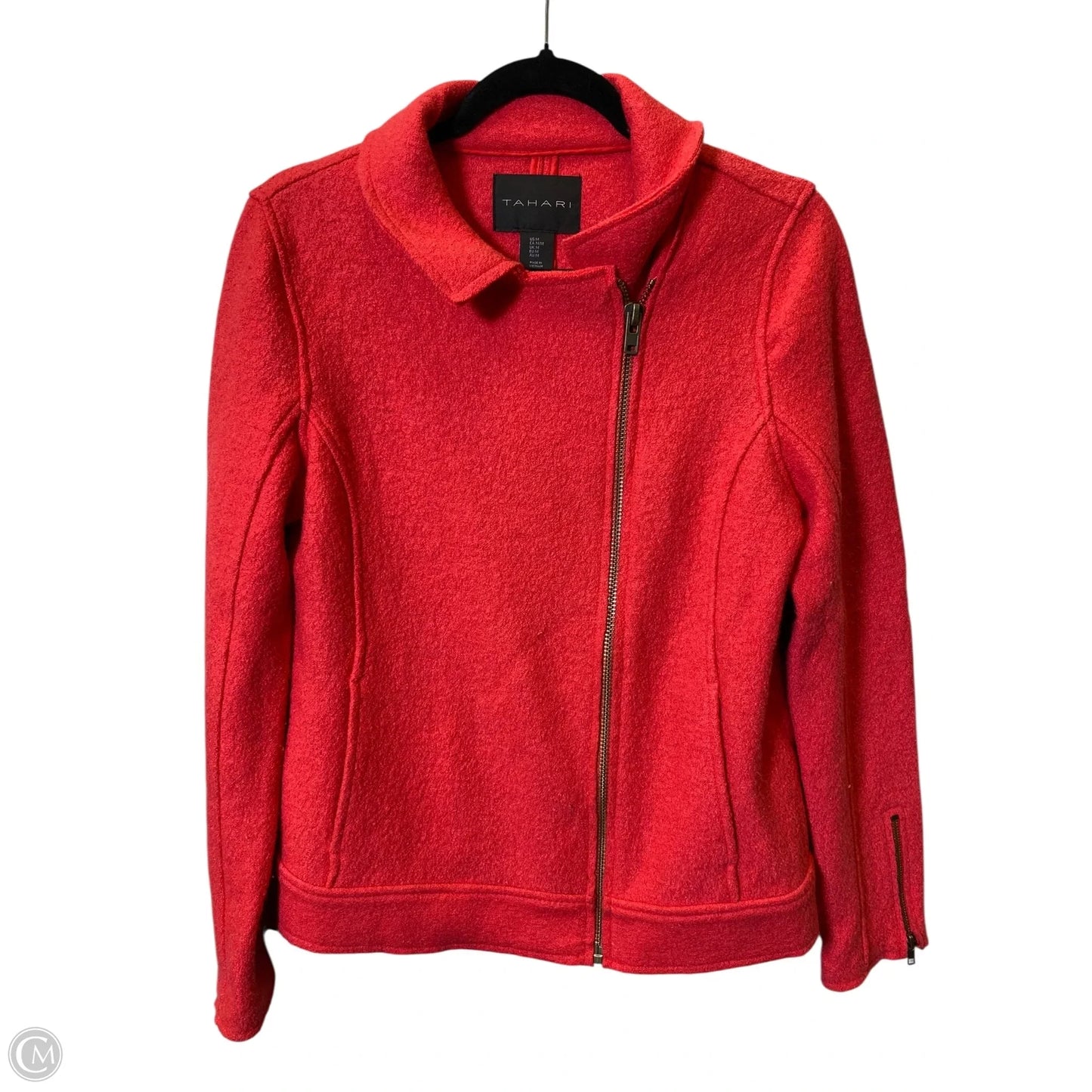 Jacket Moto By Tahari In Coral, Size: M
