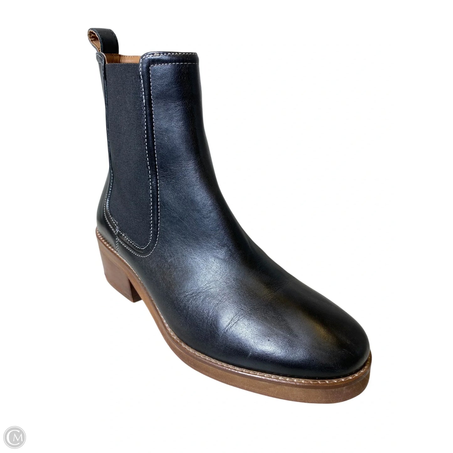 Boots Ankle Heels By Joie In Black & Brown, Size: 8.5