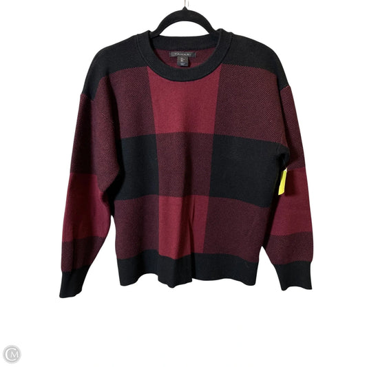 Sweater By Tahari In Black & Red, Size: L