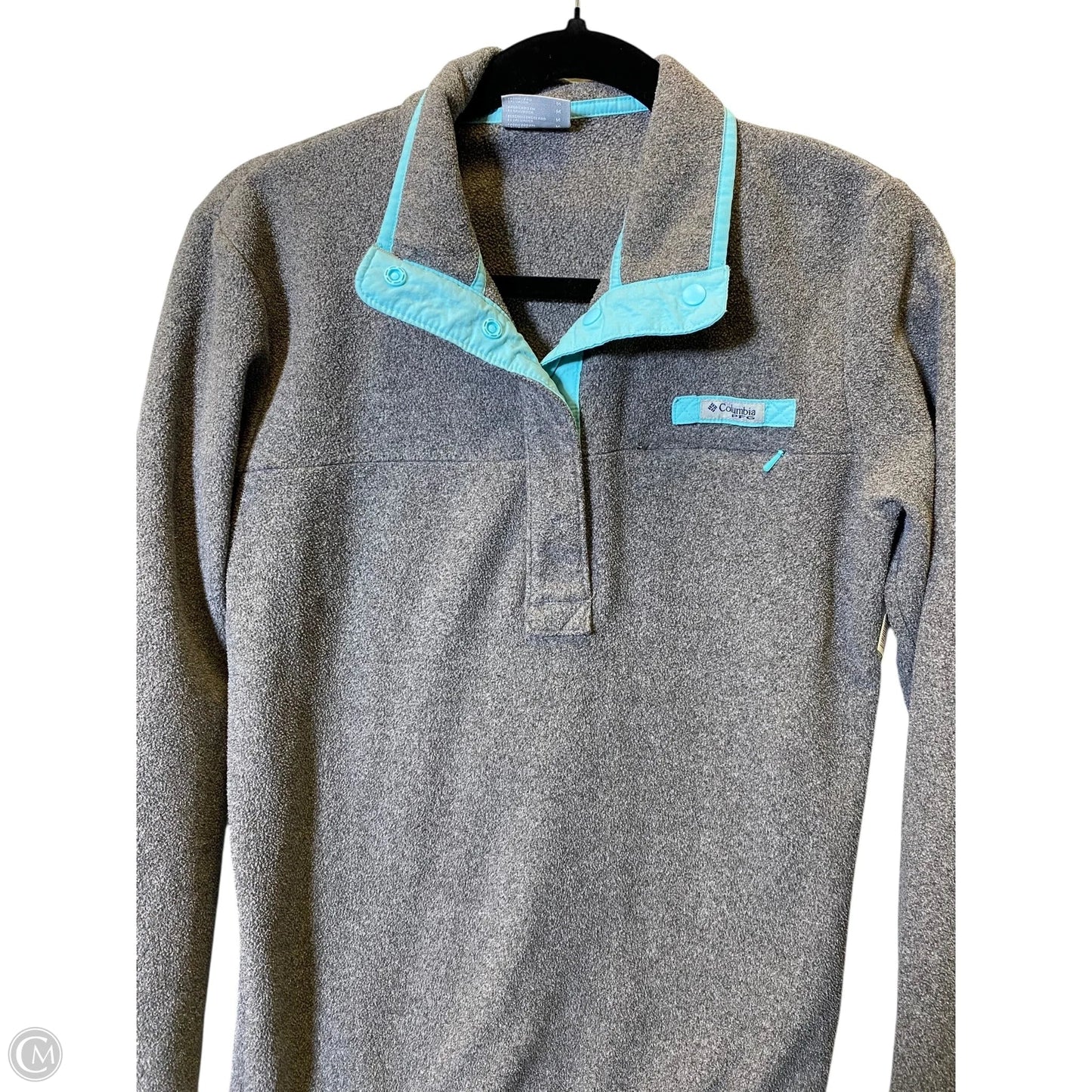 Sweatshirt Collar By Columbia In Blue & Grey, Size: M