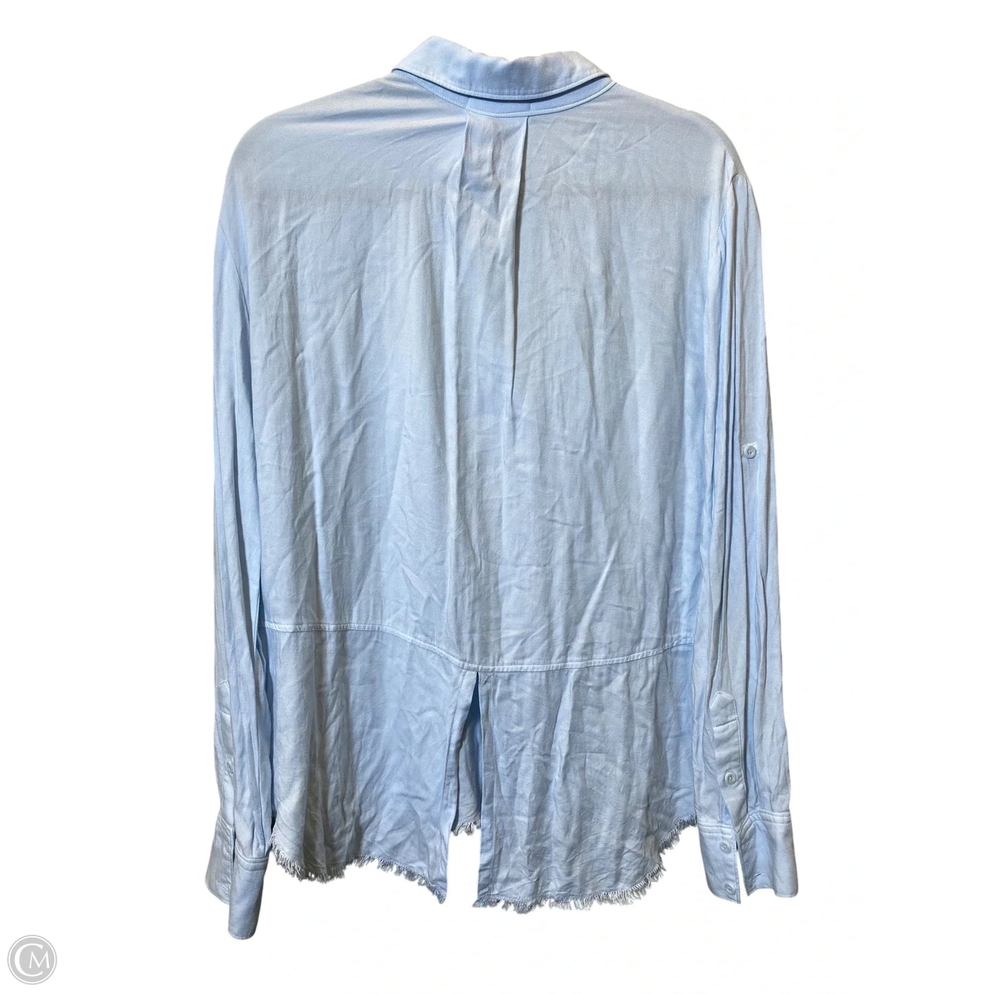 Blouse Long Sleeve By Cloth & Stone In Blue Denim, Size: L