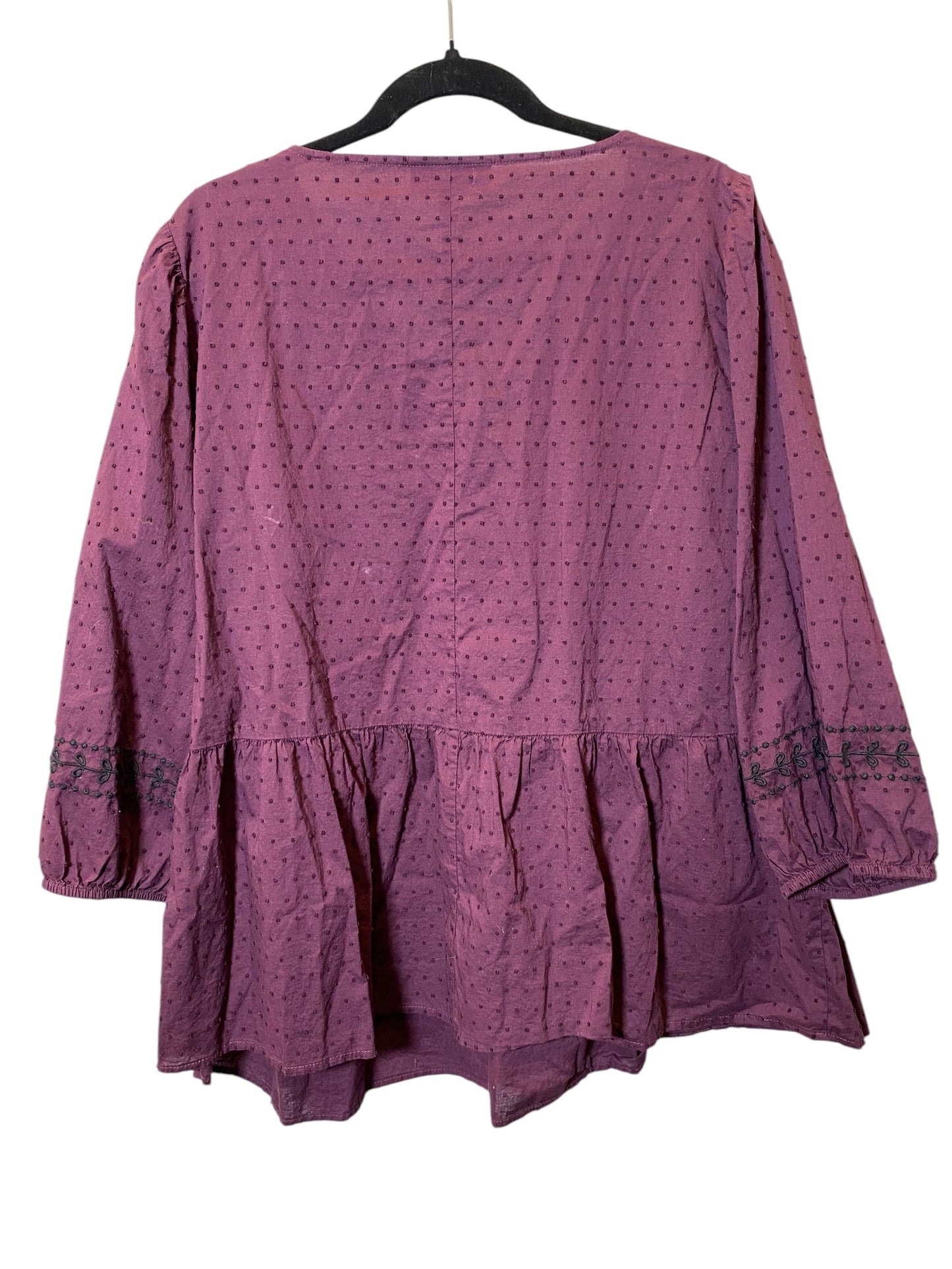 Top Long Sleeve By Lane Bryant In Maroon, Size: Xxl