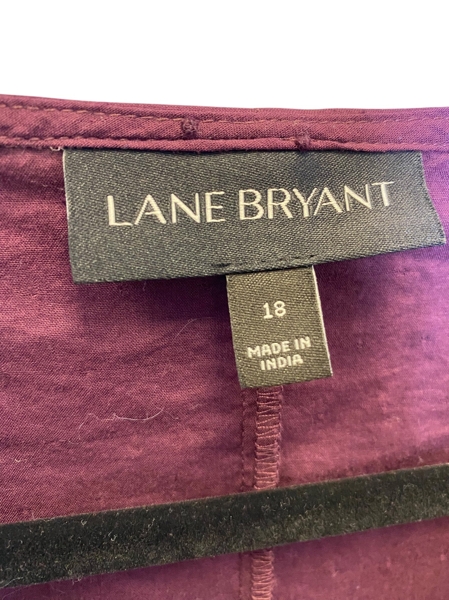 Top Long Sleeve By Lane Bryant In Maroon, Size: Xxl