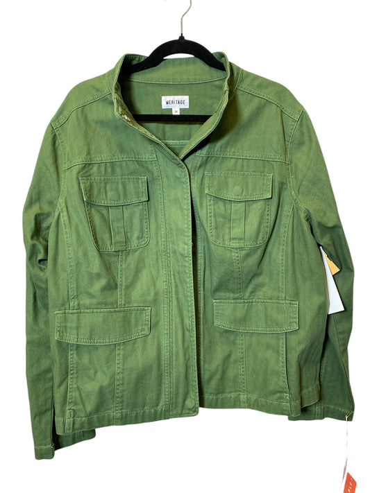 Jacket Denim By Clothes Mentor In Green, Size: 2x