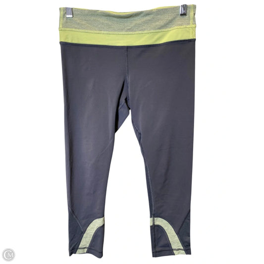 Athletic Capris By Lululemon In Green & Grey, Size: S