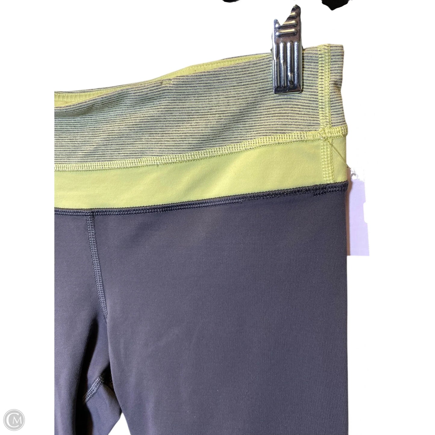 Athletic Capris By Lululemon In Green & Grey, Size: S