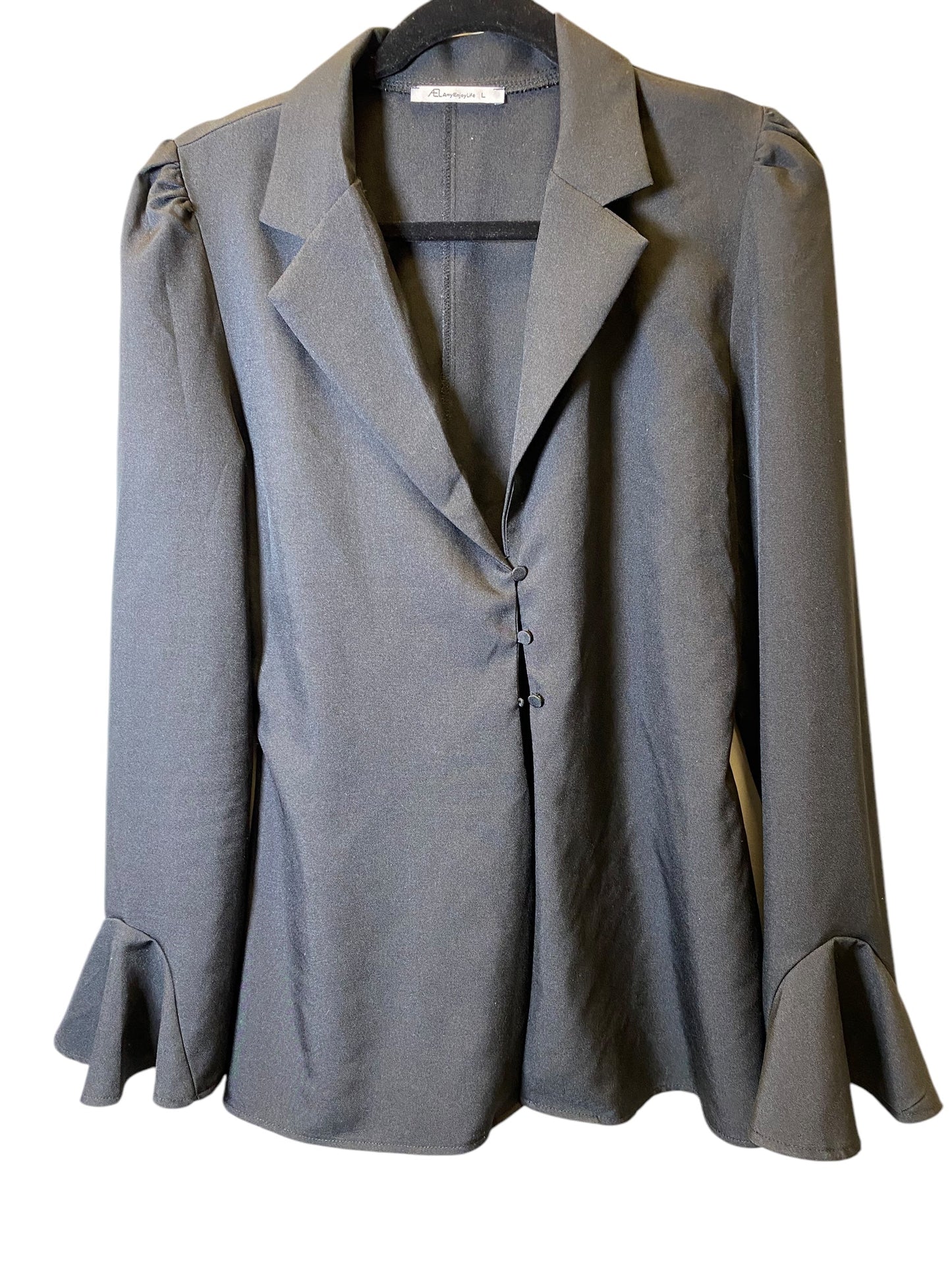 Blazer By Clothes Mentor In Black, Size: L