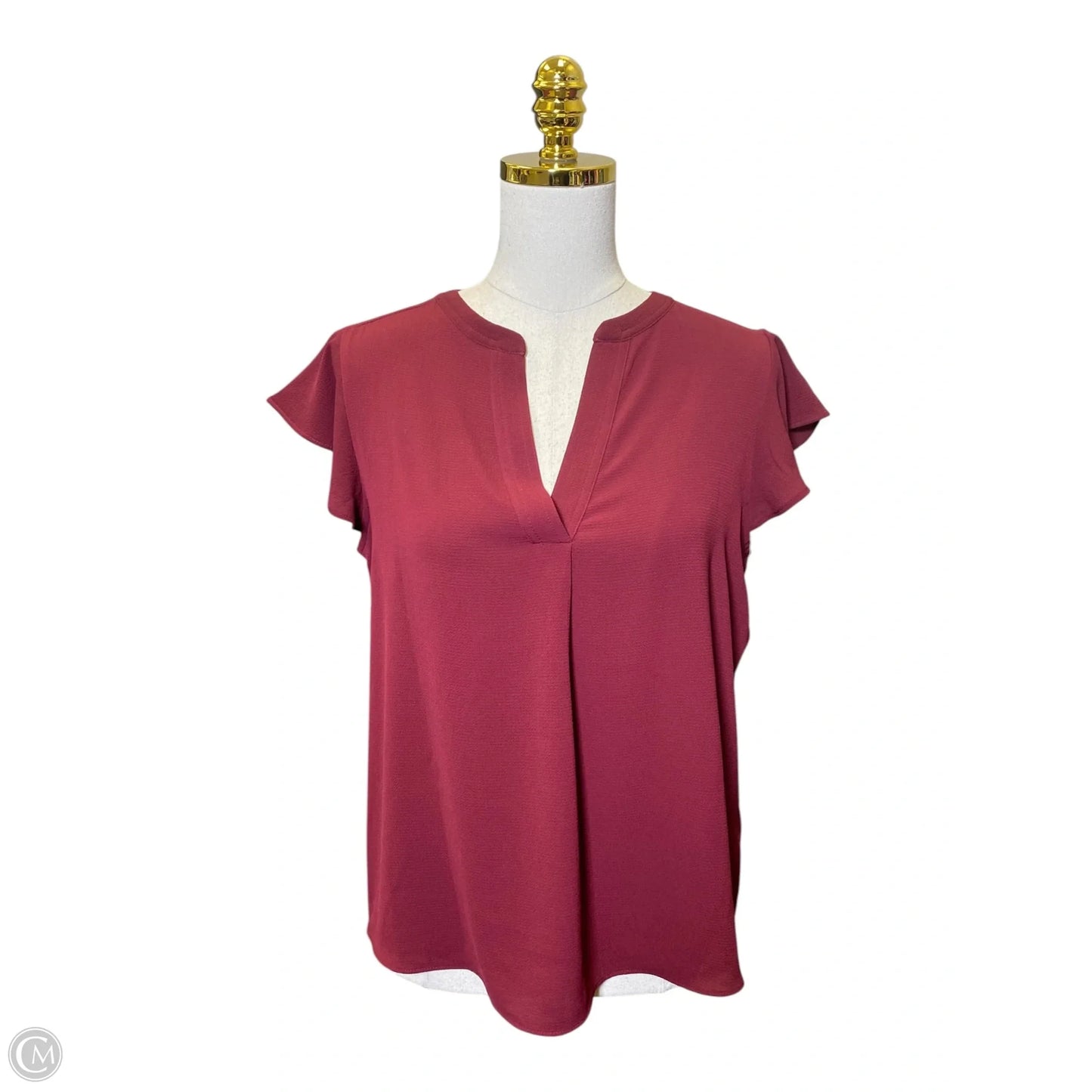 Top Short Sleeve By Calvin Klein In Red, Size: M