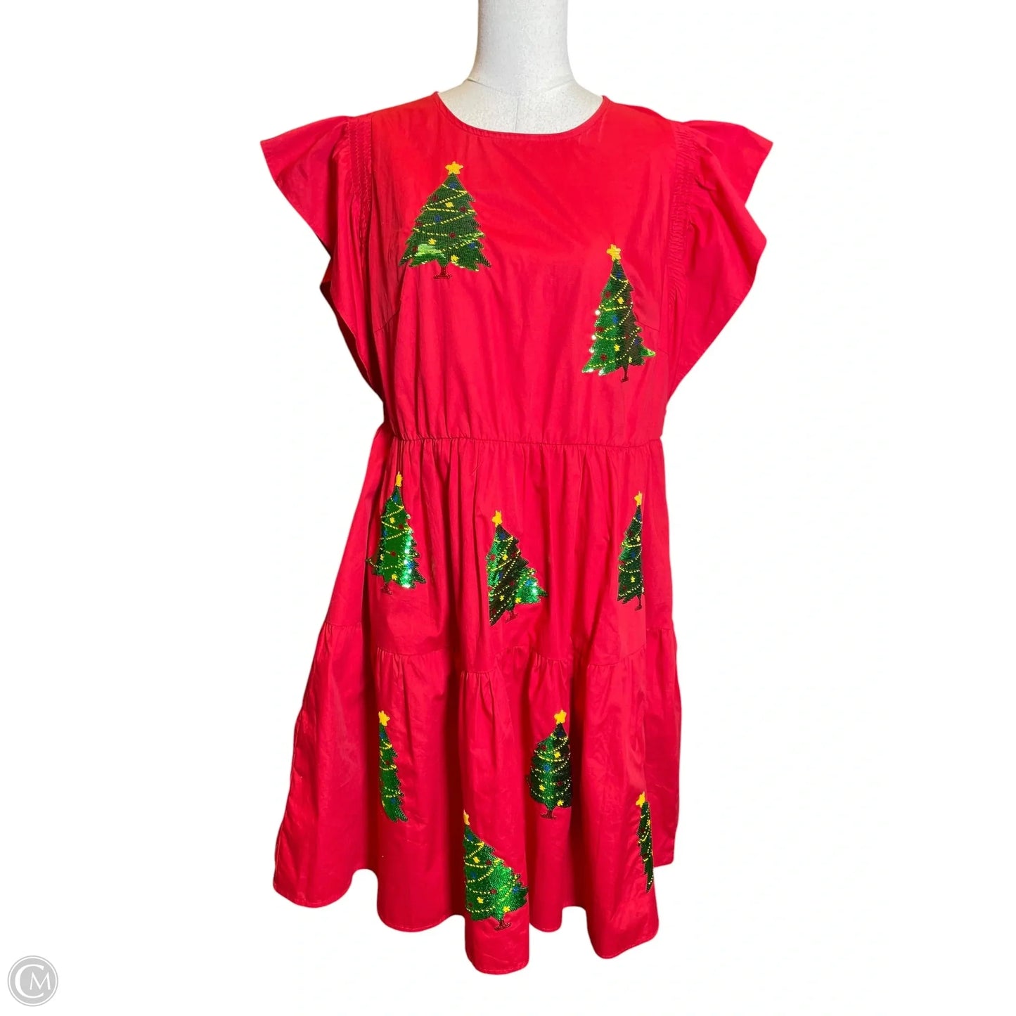 Dress Casual Short By Chicsoul In Red, Size: 1x