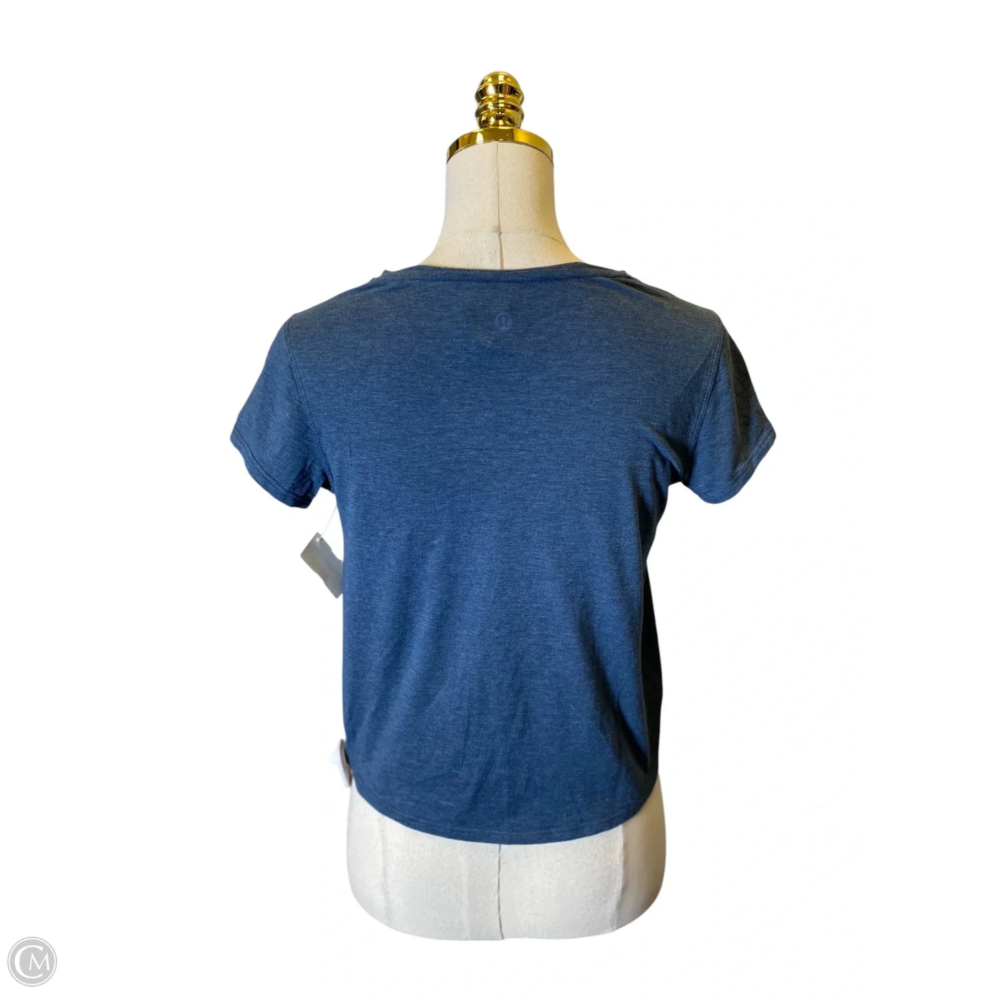 Athletic Top Short Sleeve By Lululemon In Blue, Size: Xs