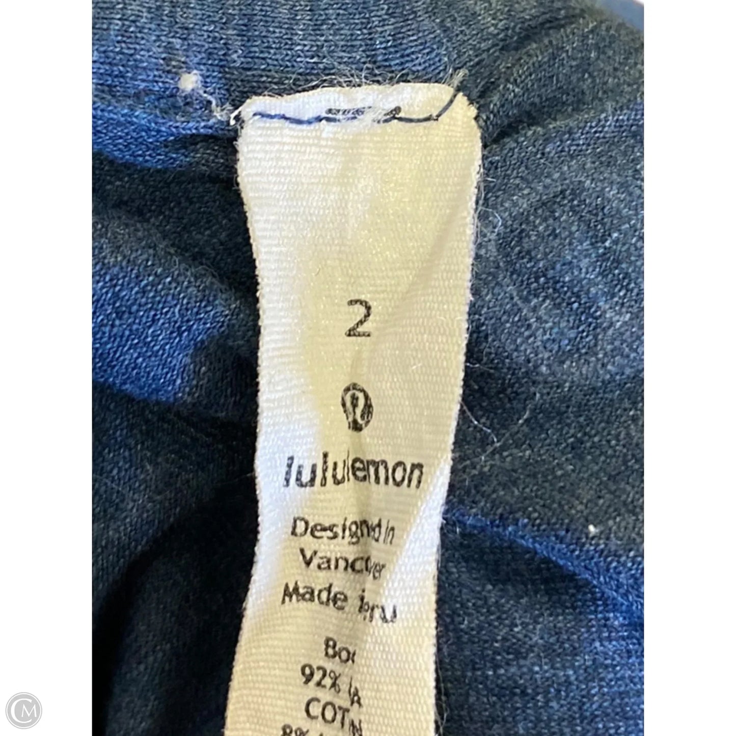 Athletic Top Short Sleeve By Lululemon In Blue, Size: Xs