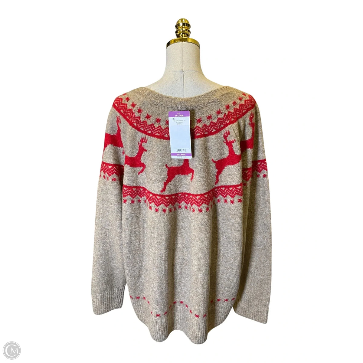 Sweater By Vince Camuto In Brown & Red, Size: 2x