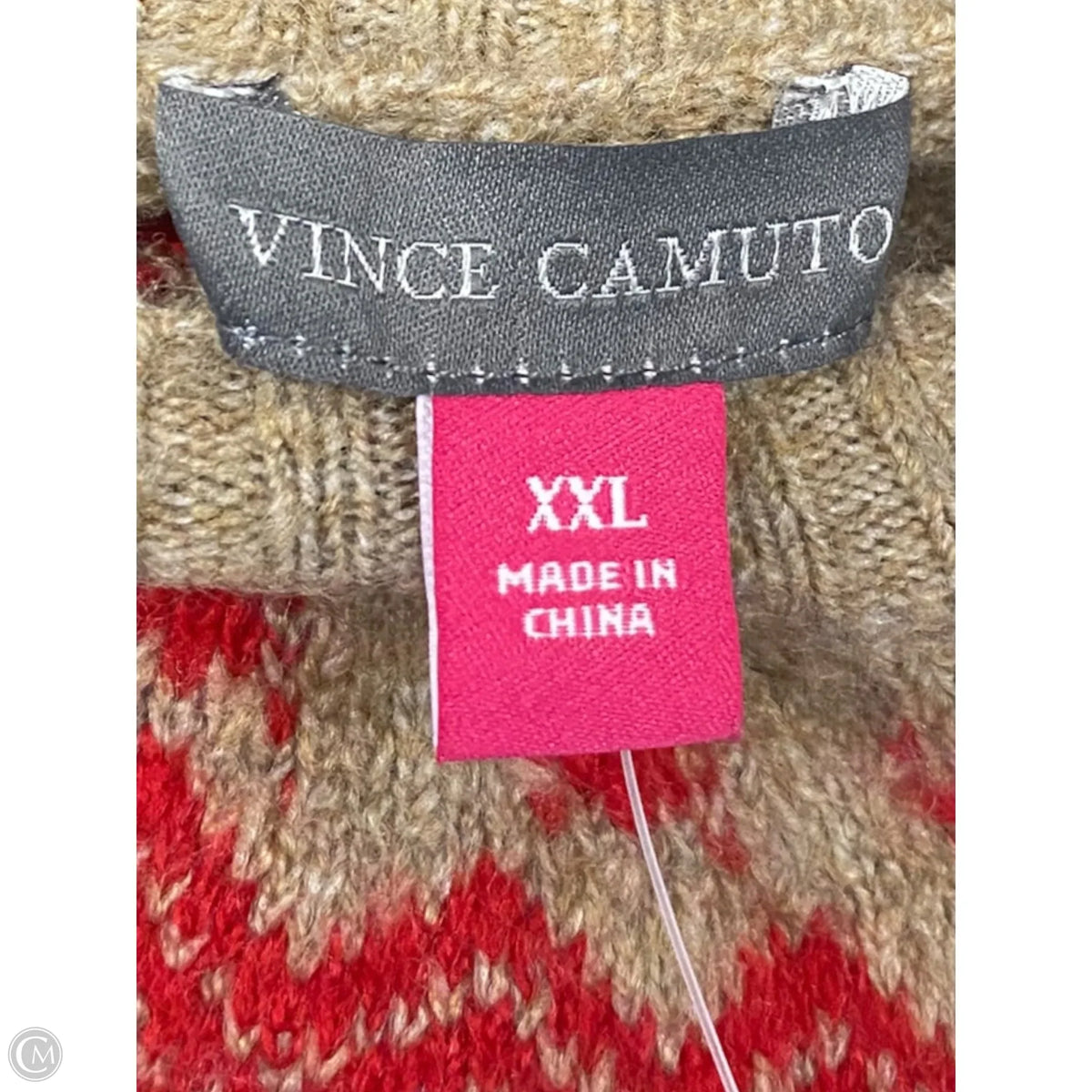 Sweater By Vince Camuto In Brown & Red, Size: 2x