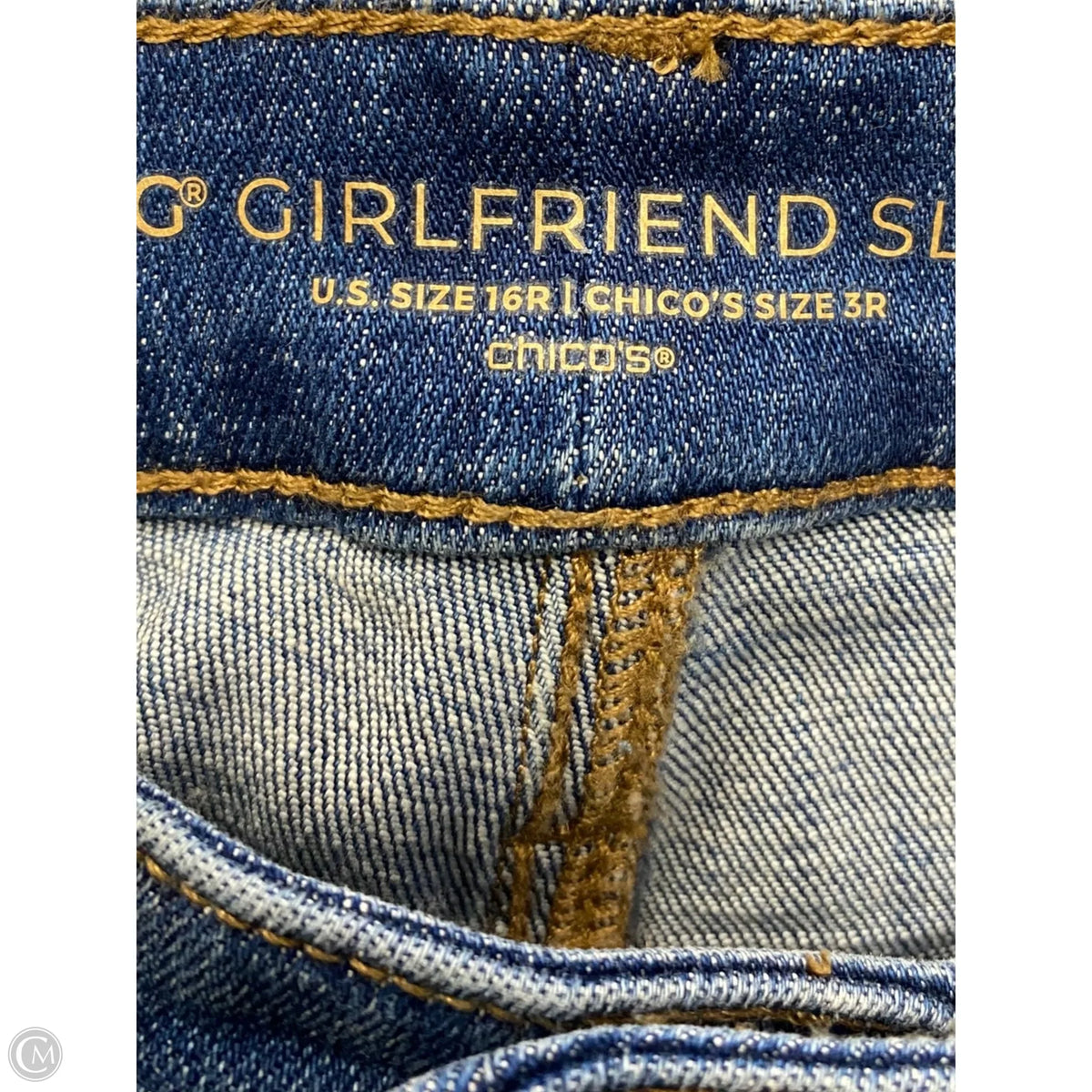 Jeans Straight By Chicos In Blue Denim, Size: 16
