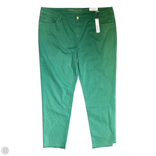 Jeans Straight By Chicos In Green Denim, Size: 20