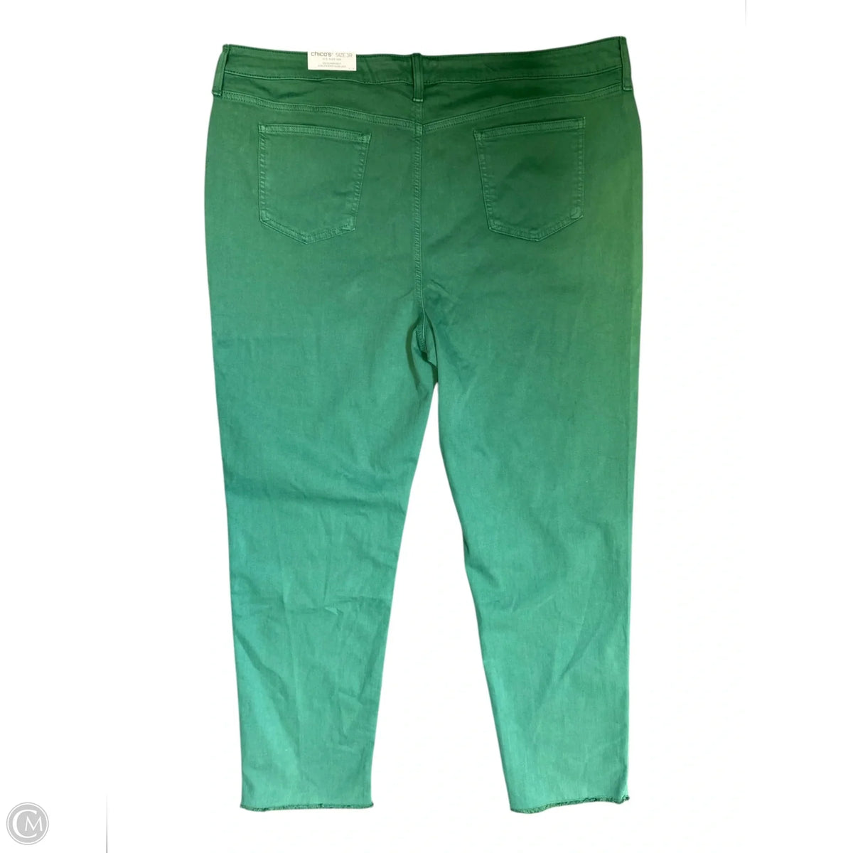 Jeans Straight By Chicos In Green Denim, Size: 20