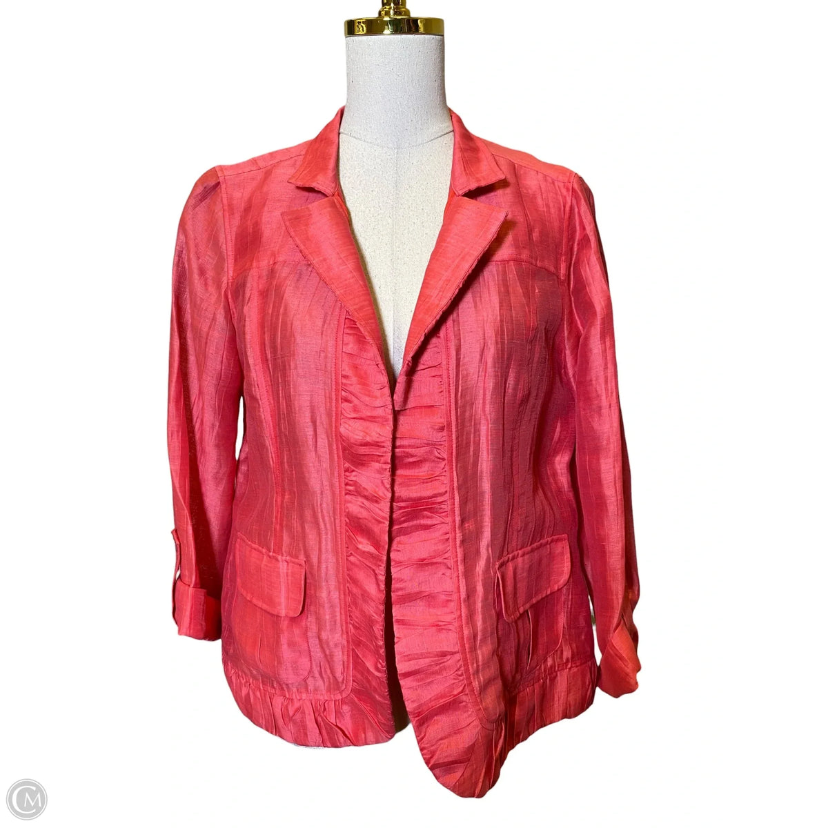 Jacket Moto By Chicos In Pink, Size: M