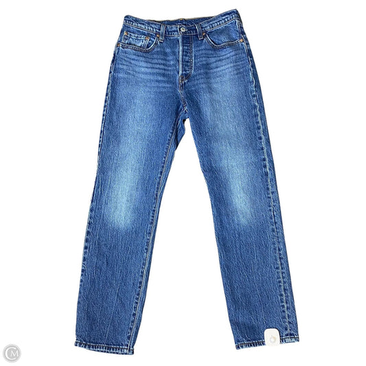 Jeans Straight By Levis In Blue Denim, Size: 28