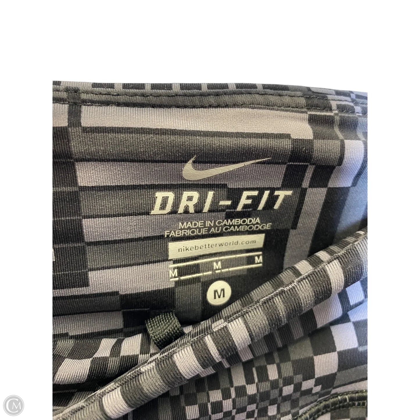 Athletic Capris By Nike In Black & Grey, Size: M