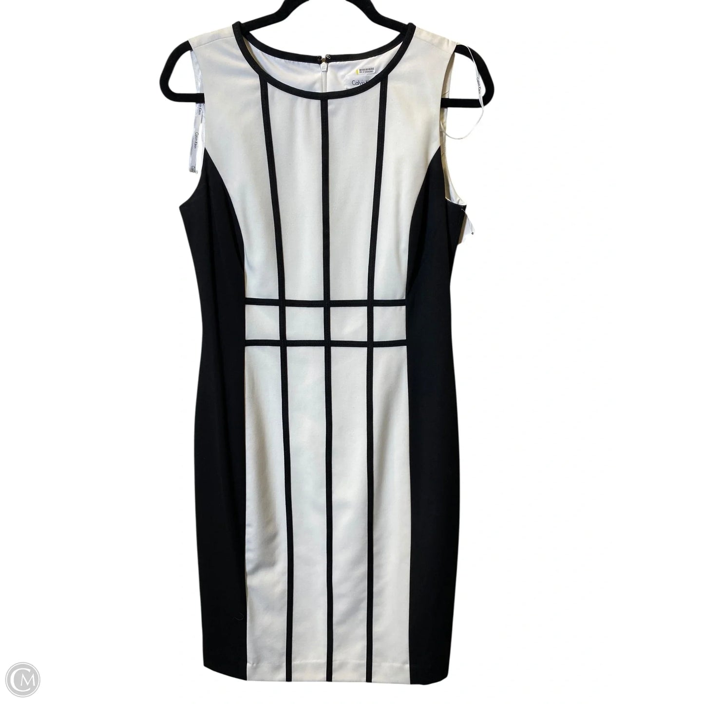Dress Casual Midi By Calvin Klein In Black & White, Size: 8